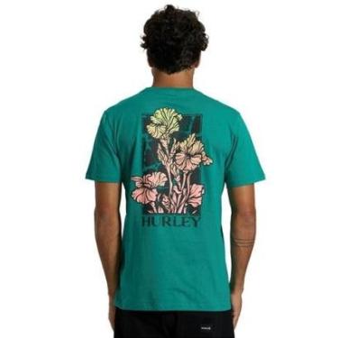 Imagem de Camiseta Hurley HYTS010843 Flower - Petróleo-Masculino