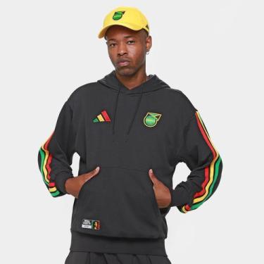 Imagem de Moletom Jamaica DNA Torcedor Adidas Masculino, Preto, G