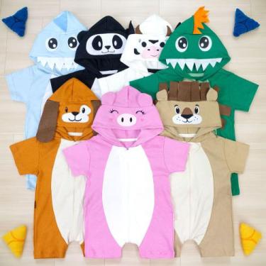 Imagem de Macacão Manga Curta Temático - Bichinhos da Floresta Cor:Dino Verde Es