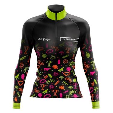 Imagem de camisa de ciclismo manga longa feminina acessórios trofeu-Feminino