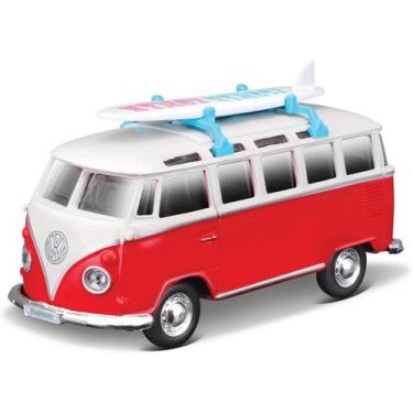 Imagem de Miniatura Maisto Weekenders Volkswagen Samba (KOMBI) vermelha com pran
