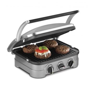 Imagem de Cuisinart Griddler Indoor Grill, Panini Press, Sandwich Maker e Mais, Churrasqueira 5 em 1, Placas Antiaderentes Laváveis na Lava-Louças