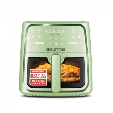 Imagem de Fritadeira Elétrica Air Fryer Gourmia Verde 7,6L Janela com Luz 8 Programas FryForce 360 1700W 110V