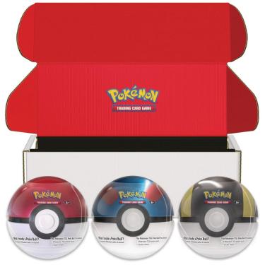 Imagem de Conjunto latas Pokémon TCG Poké Ball Tin 3-Pack Bundle 2024 multicolorido com 3 latas, 9 boosters Scarlet & Violet e adesivos