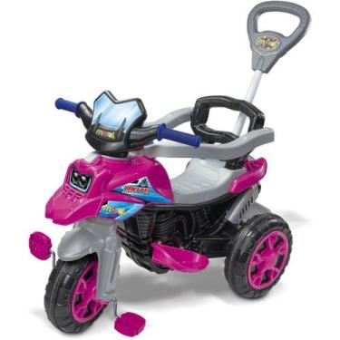 Imagem de Veículo para Bebê Moto Trail Rosa com Som  Suporta ATÉ 30KG - Maral