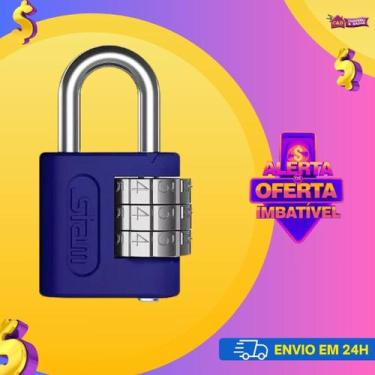 Imagem de Cadeado Segredo Zamac Stam 25mm Azul