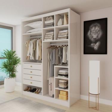 Imagem de Closet Casal sem Portas 4 Gavetas Eloá 100% MDF Branco - Conquista Móv
