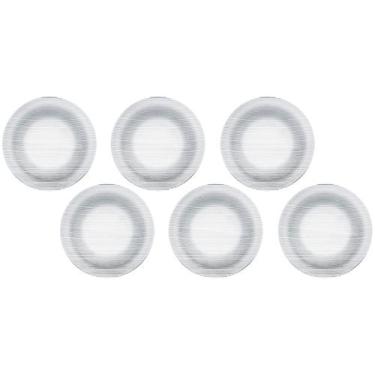 Imagem de Jogo 6 Pratos Fundos Duralex Diamante Nadir Figueiredo 22,4cm, Transpa