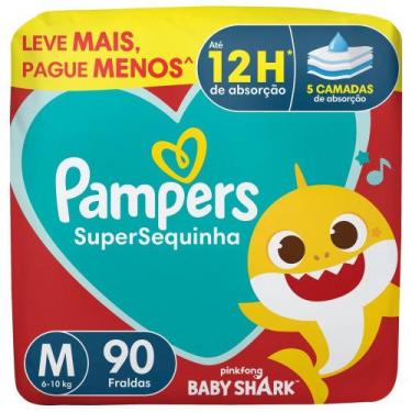 Imagem de Fralda Descartável Pampers Supersequinha Jumbo M 90 Tiras, M, 90