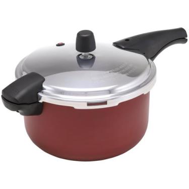 Imagem de Panela de Pressão 6L 24 cm Vancouver Vermelha Tramontina, 6L, Vermelho