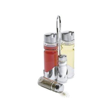 Imagem de Galheteiro 4 Pçs Haüskraft - etilux, Prata e Transparente, 160ml e 40m