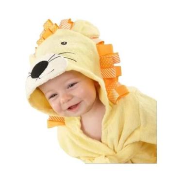 Imagem de Roupão De Banho Infantil Unissex De Algodão Com Capuz, Pijama Macio, C
