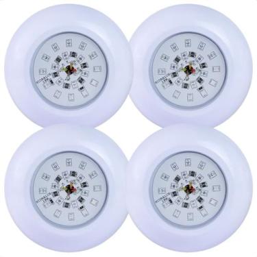 Imagem de 4 Refletores Led 18w RGB ABS para Iluminação Piscina - Hidralux