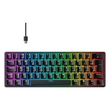 Imagem de Teclado Mecânico Gamer Hyrax Thunder HCK61, RGB, USB-C, Switch Blue, 100% anti-ghosting, ABNT2-Unissex