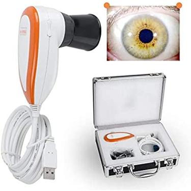 Imagem de Câmera de análise de íris, câmera de iridologia com analisador de íris USB de 5,0 MP, analisador de lâmpada esquerda/direita USB de 5,0 M pixels/câmera de iridologia de análise com software