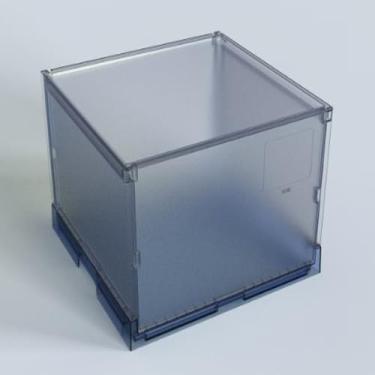 Imagem de MUKAI Caixa organizadora de arquivos com tampa, organizador de pastas de arquivos de acrílico dobrável com slide de acrílico, caixa de pasta de arquivos suspensa, para armazenamento de documentos de