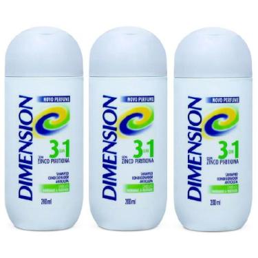 Imagem de Kit  Shampoo Dimension 3 em 1 Anticaspa Oleosos  200ml - 3 Unidades