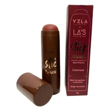 Imagem de Blush Stick La's Red Mocha Cremoso Prático Vegano Original Vizzela