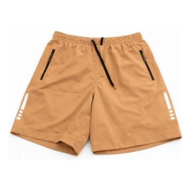 Imagem de Shorts Refletivo Masculino Esportivo Com Bolso Zíper E Cordão Reflete 