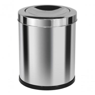 Imagem de Lixeira Tampa Meia Esfera 30L Aço Inox Abertura Superior com Bandeja Interna Inox Higipack