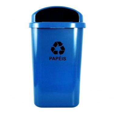 Imagem de Lixeira para Coleta Seletiva Cesto Individual 50L em Polipropileno Abertura Manual com...