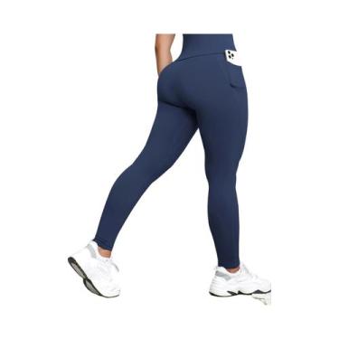 Imagem de Leggings Femininas De Cintura Alta Em Cor Sólida, Calças De Treino Que