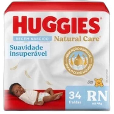 Imagem de Fralda Descartável Natural Care Disney Baby RN com Indicador de Umidade e Fibras Naturais Huggies