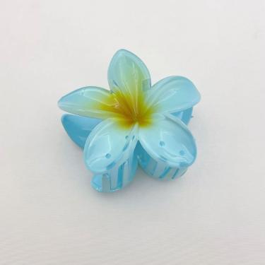 Imagem de Grampo de Cabelo Flor Transparente Coreano Frangipani para Penteados Criativos Azul OEM