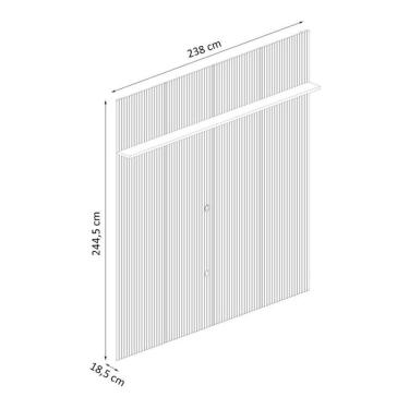 Imagem de Bancada e Painel para TV Composição New Laguna 75" 238CM MDP e MDF com Portas Basculant...