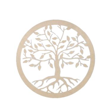 Imagem de Mandala Decorativa Arvore Raizes MDF 3mm Natural 30CM com Corte a Laser e Fita Dupla Fa...