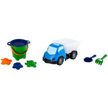 Imagem de Caminhão de Brinquedo Praia Tchuco Basculante - Samba Toys com Acessór