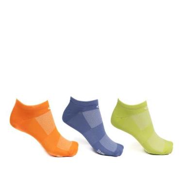 Imagem de Meia Unissex Olympikus Cano Invisível Azul/Verde Neon, Azul, Verde, G