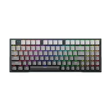 Imagem de Teclado Mecânico Gamer Machenike Preto k500f-B94 CRYSTAL Pro Tri-Mode, Switch Jade Gree...