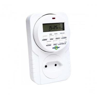 Imagem de Timer Digital 24h Bivolt Automático 110V-220V com Display LCD Relógio 60Hz e Até 8 Prog...