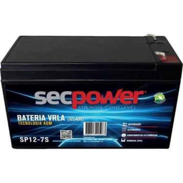 Imagem de Bateria Selada 12V 7AH SP12-7S para Alarmes, Luz de Emergência e Mini UPS Livre de Manu...