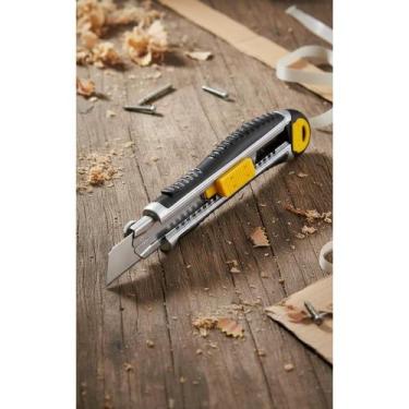 Imagem de Estilete Reforçado 18mm Profissional C/ 5 Lâminas Afiadas - Congratula