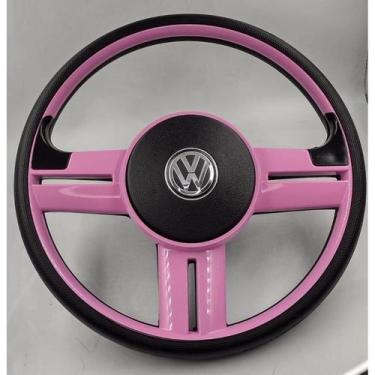 Imagem de Volante Esportivo Rallye Rosa Vw Gol Saveiro G1 Voyage + Cubo - Volksw