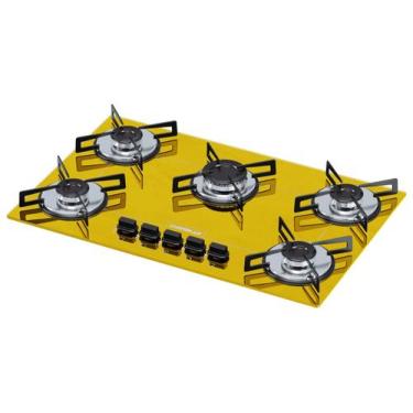 Imagem de Cooktop 5 bocas ultra chama amarelo gas natural chamalux, Bivolt