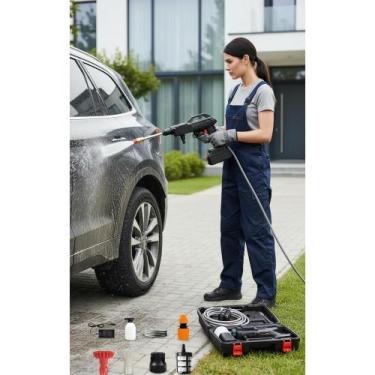 Imagem de Lavadora Jato Portátil Sem Fio, Alta Pressão, 1 Bateria - Congratulati