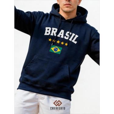 Imagem de Moletom Brasil Masculino Feminino Casaco Canguru Com Capuz-Feminino