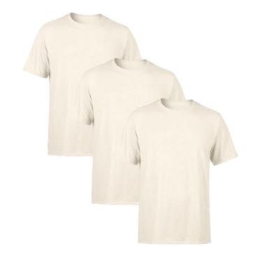 Imagem de Kit 3 Camisetas Masculina Lisa Premium 100% Algodão-Masculino
