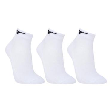 Imagem de Kit Meia Mizuno Cano Curto Basic I 3 Pares, Branco, Preto, 39/44