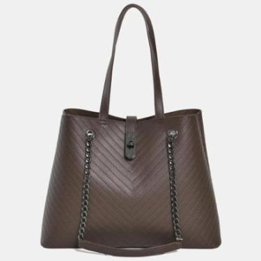 Imagem de Bolsa Tote Grande Marrom Feminina Via Marte B2-727-01-Feminino