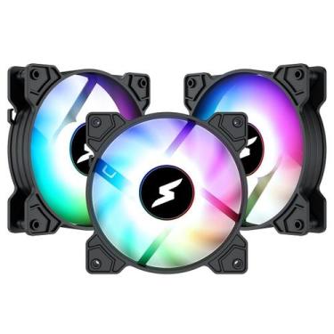 Imagem de Kit Fan Com 3 Unidades SuperFrame Swift ARGB 120mm Com Controladora Bl