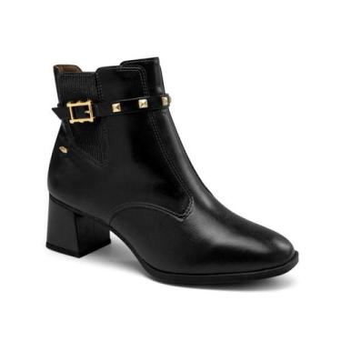 Imagem de Bota feminina dakota casual salto bloco bico fino conforto, Preto, 36