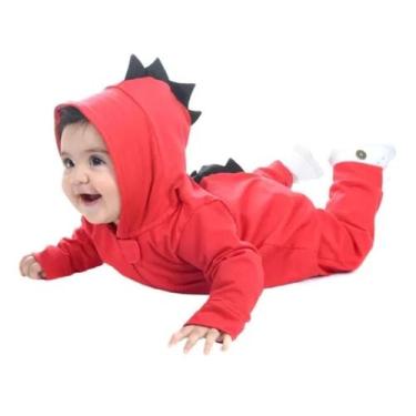 Imagem de Macacão bebê meia estação Dinossauro - M.A shop, Vermelho, GG