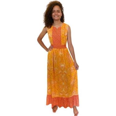Imagem de Vestido Feminina Longo Indiano Regata Estampado Étnica 436 - Deeyaa, L