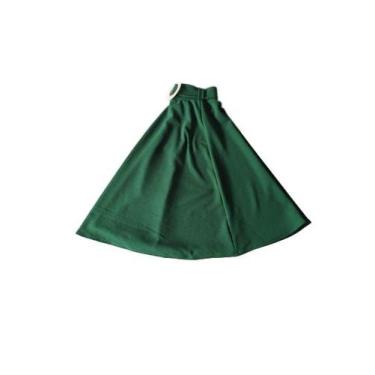 Imagem de Saia mide evasê, na malha creponada com cinto - Organiky, verde, M