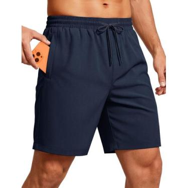 Imagem de Shorts de corrida atléticos MAGCOMSEN Quick Dry com bolsos para homens