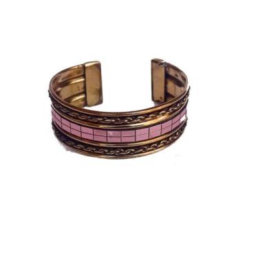 Imagem de Bracelete Feminino Indiano De Metal Dourado - Loja da Índia
